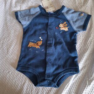 carters blue onesie dogs 6 to 9 months